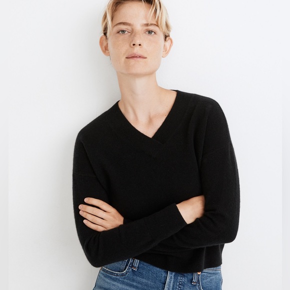 Madewell | Sweaters | Madewell Cashmere V Neck Sweater In Black Size Small  | Poshmark